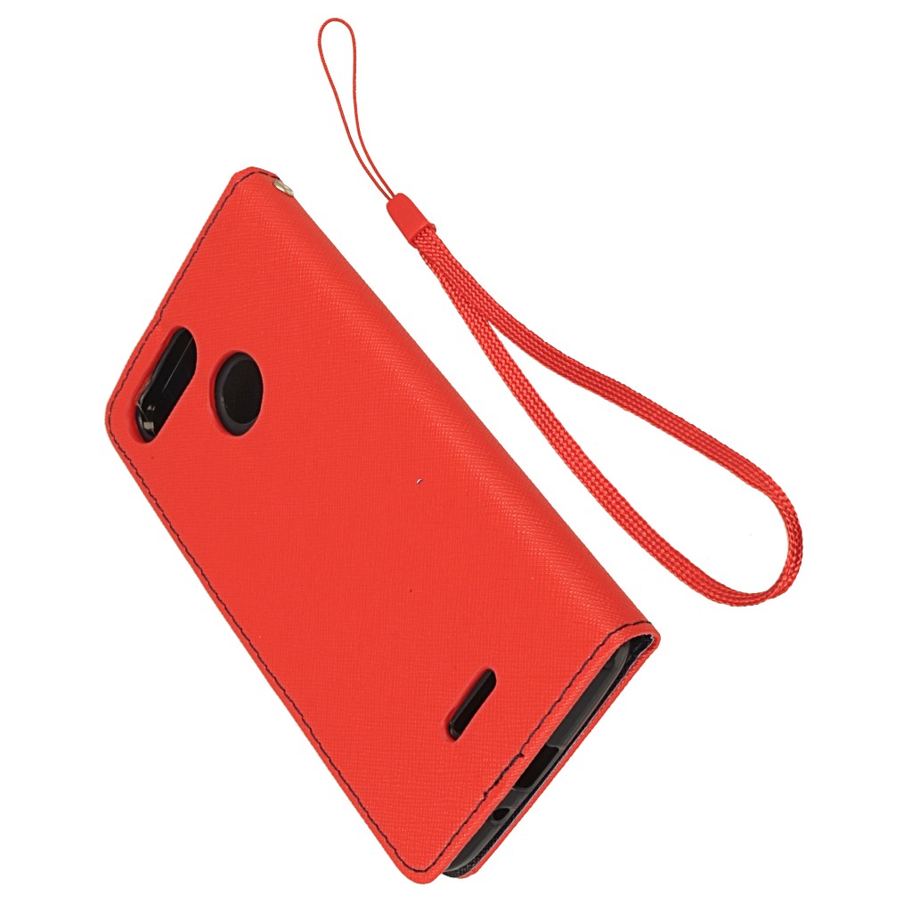 Pokrowiec etui z klapk na magnes Fancy Case czerwono-granatowe Xiaomi Redmi 6A / 5