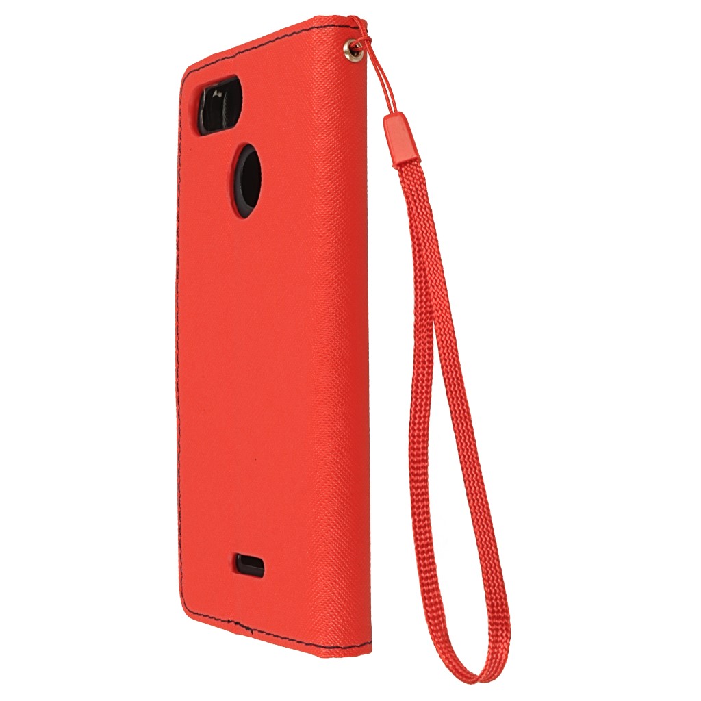 Pokrowiec etui z klapk na magnes Fancy Case czerwono-granatowe Xiaomi Redmi 6A / 7