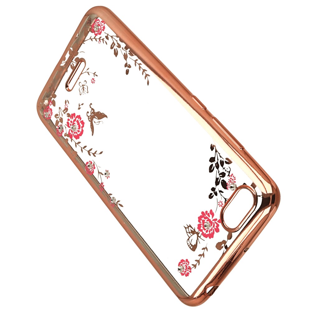Pokrowiec etui silikonowe Diamond Kwiaty rowe Xiaomi Redmi 6A / 3