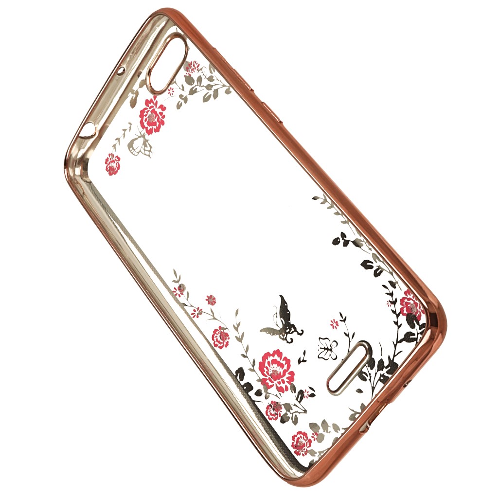 Pokrowiec etui silikonowe Diamond Kwiaty rowe Xiaomi Redmi 6A / 4