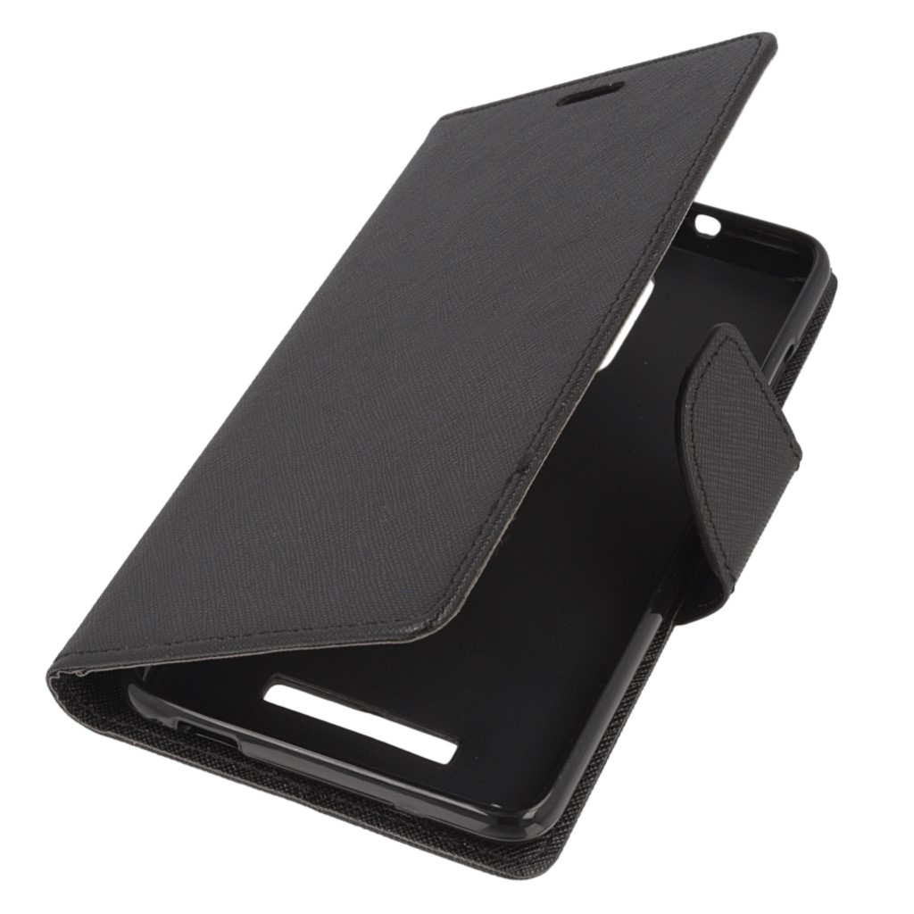 Pokrowiec etui z klapk na magnes Fancy Case czarne Xiaomi Redmi Note 3 Pro