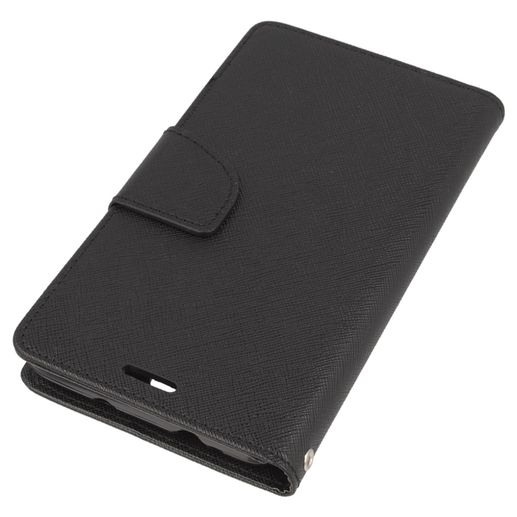 Pokrowiec etui z klapk na magnes Fancy Case czarne Xiaomi Redmi Note 3 Pro / 3