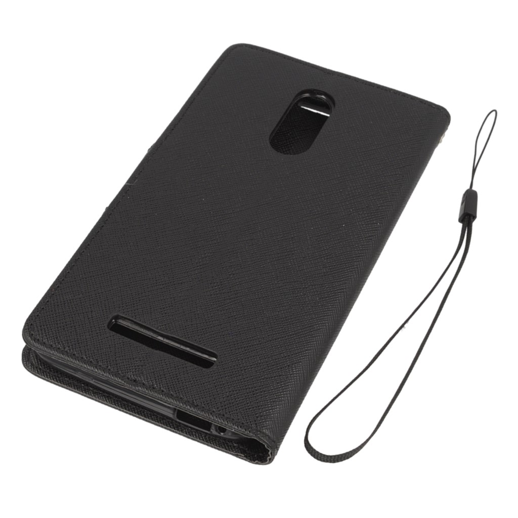 Pokrowiec etui z klapk na magnes Fancy Case czarne Xiaomi Redmi Note 3 Pro / 4