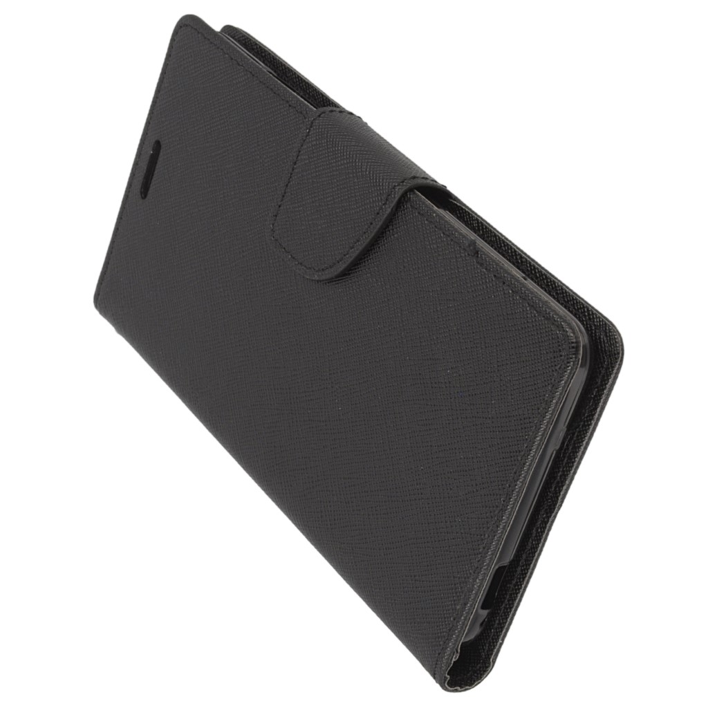 Pokrowiec etui z klapk na magnes Fancy Case czarne Xiaomi Redmi Note 3 Pro / 6