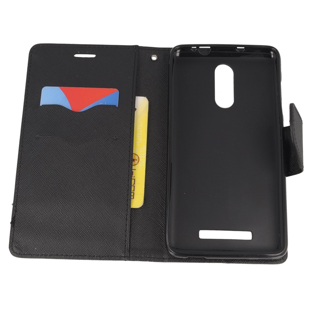 Pokrowiec etui z klapk na magnes Fancy Case czarne Xiaomi Redmi Note 3 Pro / 10