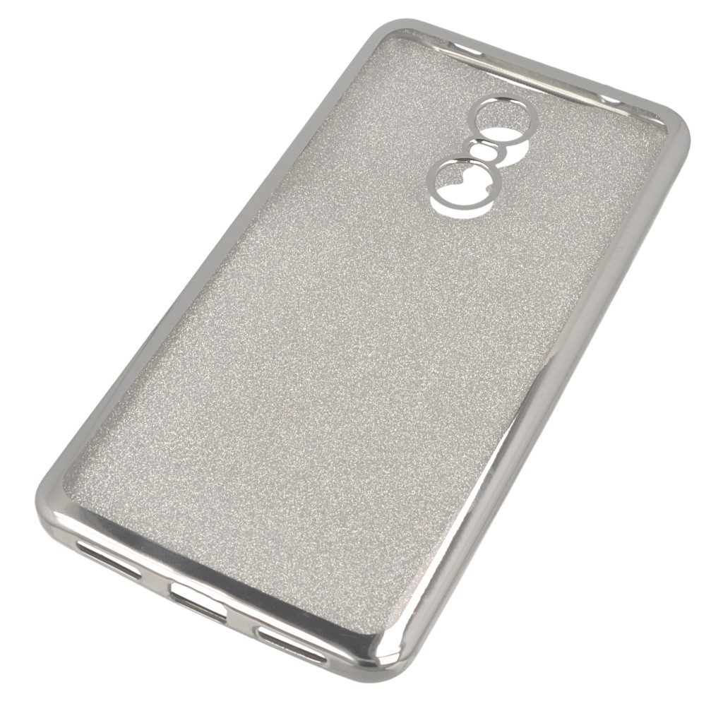 Pokrowiec etui elowe GLITTER z ramk srebrne Xiaomi Redmi Note 4X