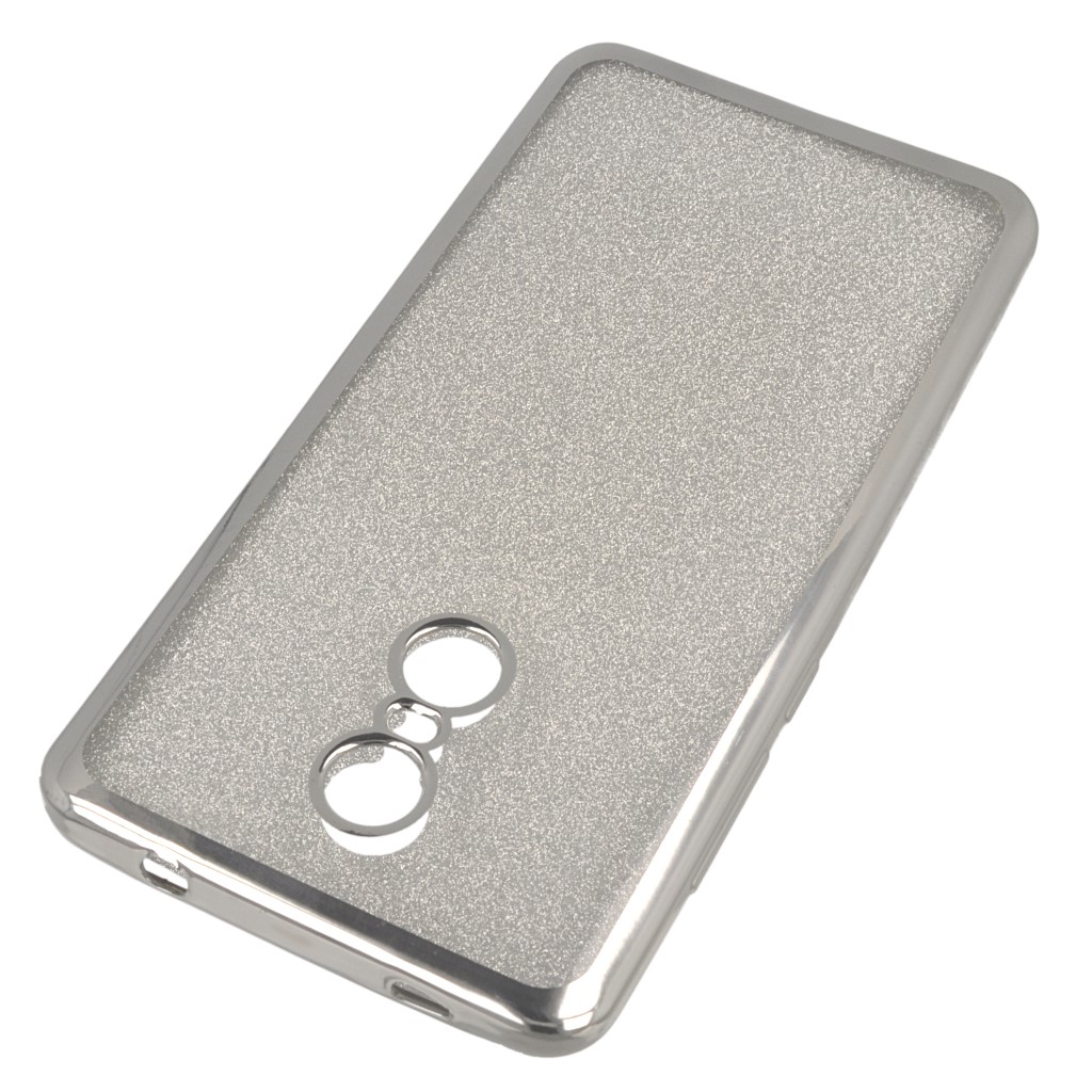 Pokrowiec etui elowe GLITTER z ramk srebrne Xiaomi Redmi Note 4X / 2