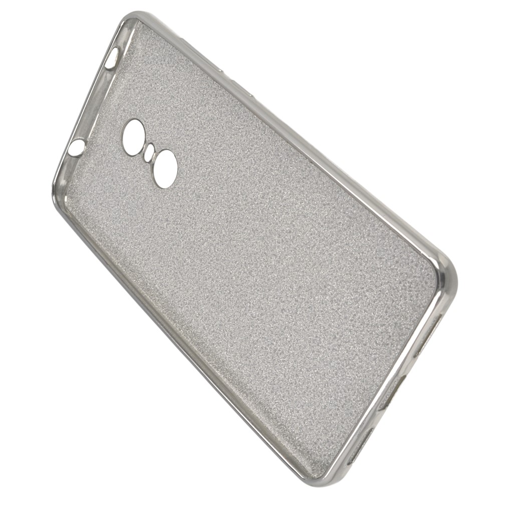 Pokrowiec etui elowe GLITTER z ramk srebrne Xiaomi Redmi Note 4X / 3