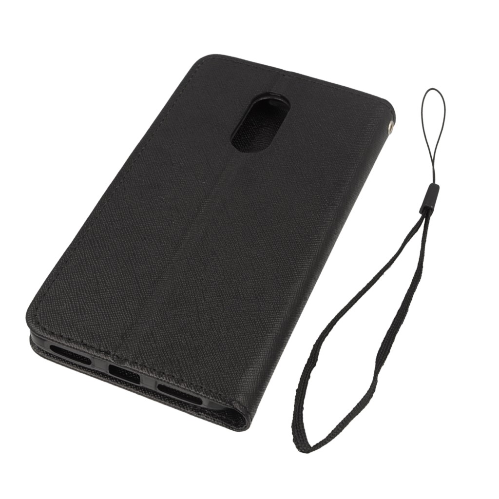 Pokrowiec etui z klapk na magnes Fancy Case czarne Xiaomi Redmi Note 4X / 3
