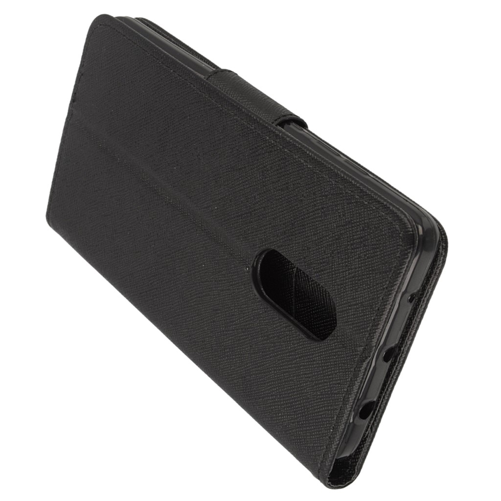 Pokrowiec etui z klapk na magnes Fancy Case czarne Xiaomi Redmi Note 4X / 4
