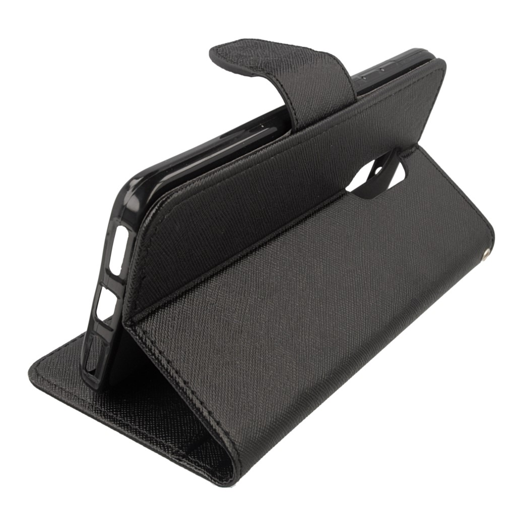 Pokrowiec etui z klapk na magnes Fancy Case czarne Xiaomi Redmi Note 4X / 7