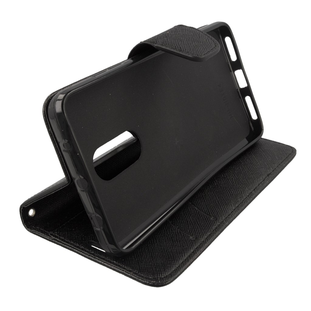 Pokrowiec etui z klapk na magnes Fancy Case czarne Xiaomi Redmi Note 4X / 8
