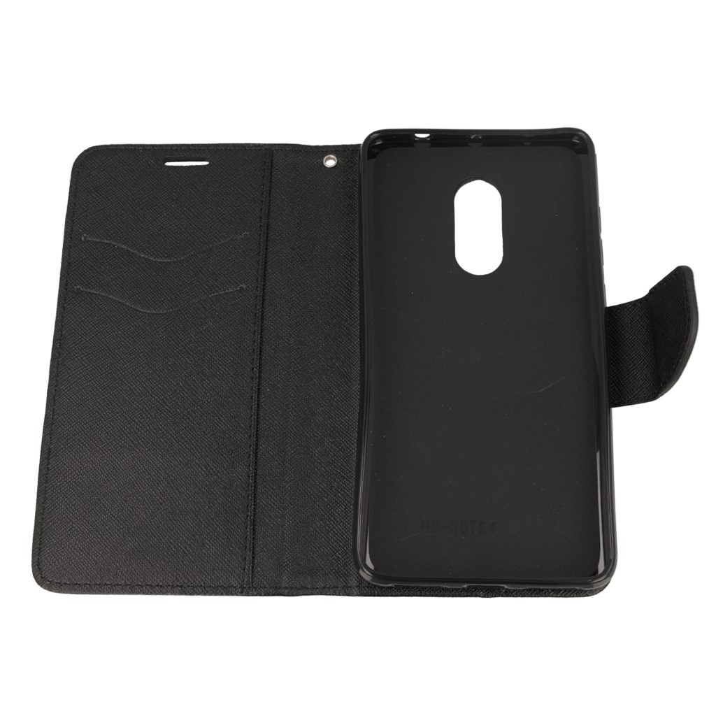 Pokrowiec etui z klapk na magnes Fancy Case czarne Xiaomi Redmi Note 4X / 9