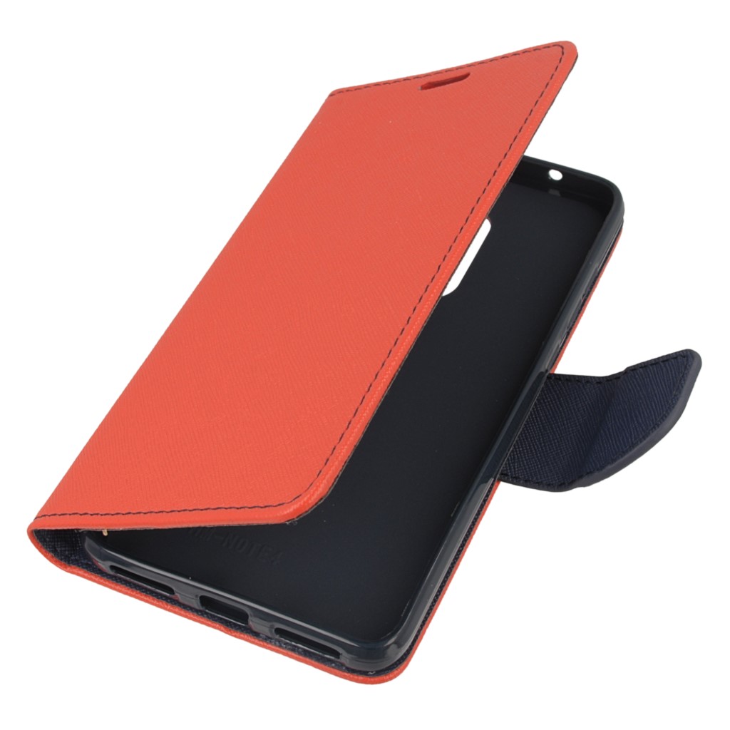 Pokrowiec etui z klapk na magnes Fancy Case czerwono-granatowe Xiaomi Redmi Note 4X