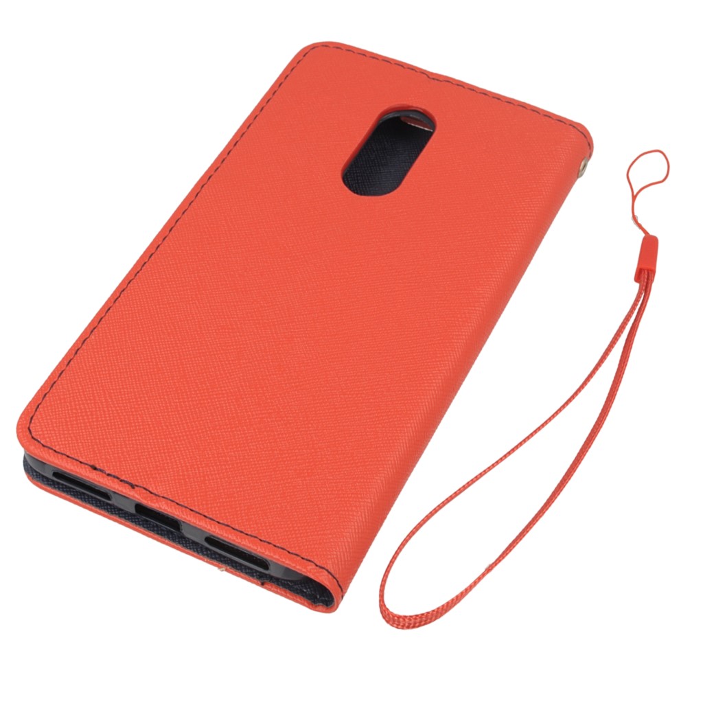 Pokrowiec etui z klapk na magnes Fancy Case czerwono-granatowe Xiaomi Redmi Note 4X / 3
