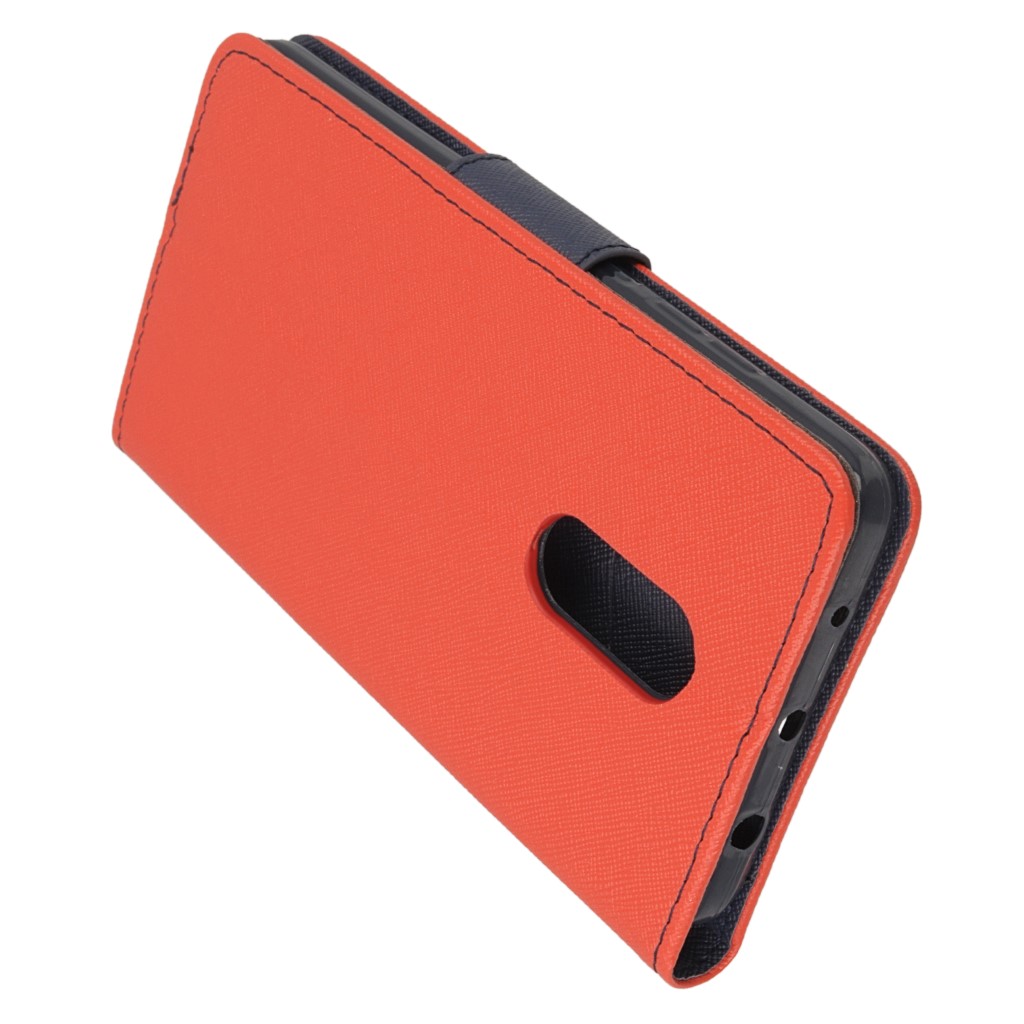 Pokrowiec etui z klapk na magnes Fancy Case czerwono-granatowe Xiaomi Redmi Note 4X / 4