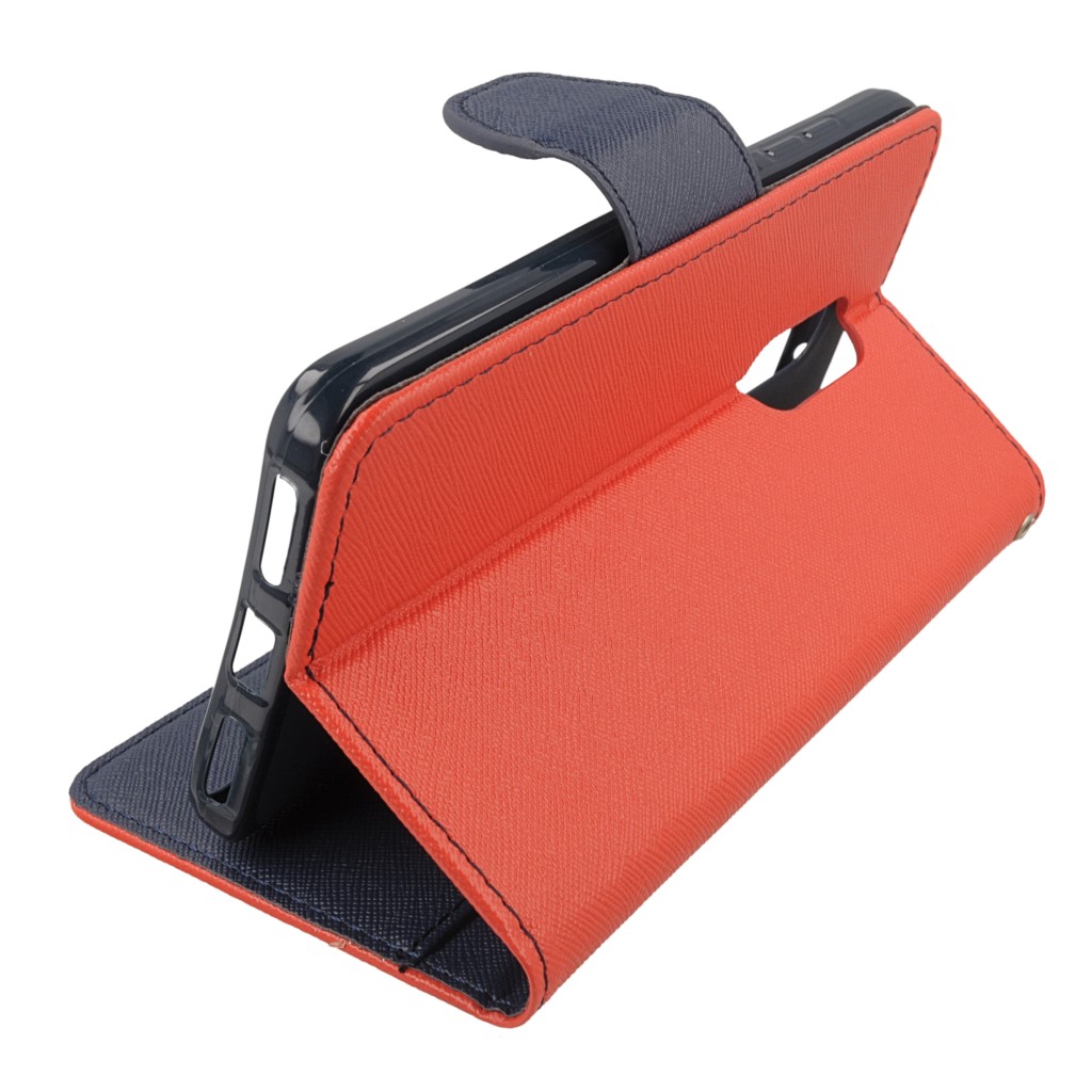 Pokrowiec etui z klapk na magnes Fancy Case czerwono-granatowe Xiaomi Redmi Note 4X / 7