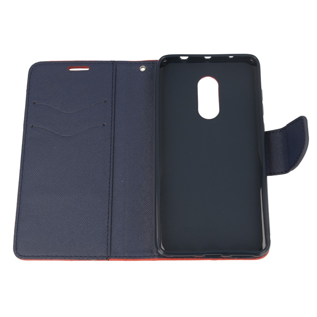 Pokrowiec etui z klapk na magnes Fancy Case czerwono-granatowe Xiaomi Redmi Note 4X / 8