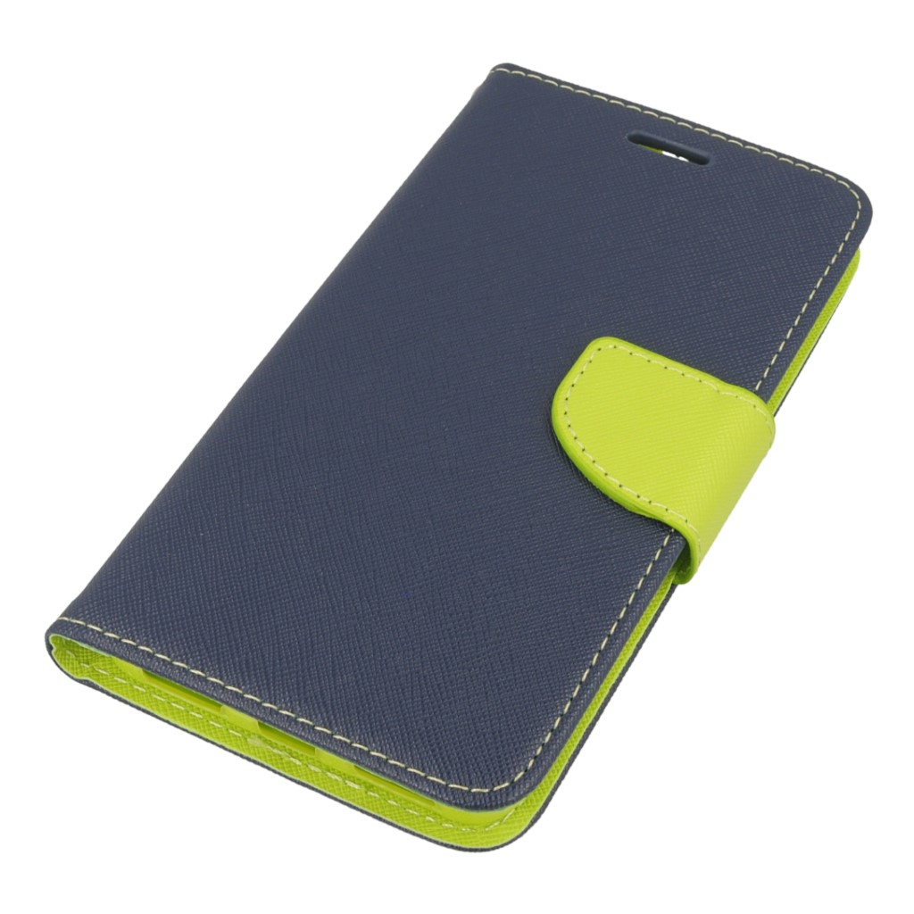 Pokrowiec etui z klapk na magnes Fancy Case granatowo-limonkowe Xiaomi Redmi Note 4X / 2