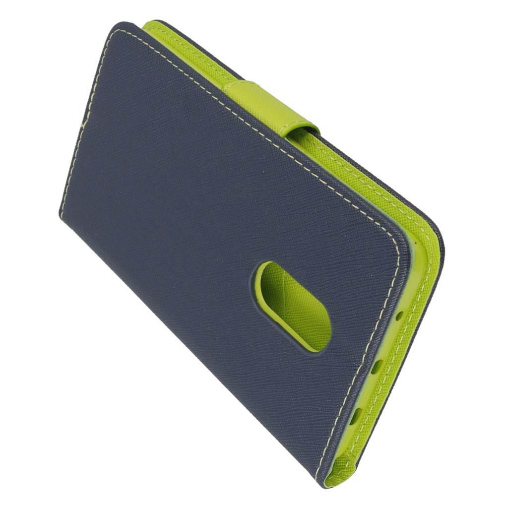 Pokrowiec etui z klapk na magnes Fancy Case granatowo-limonkowe Xiaomi Redmi Note 4X / 4