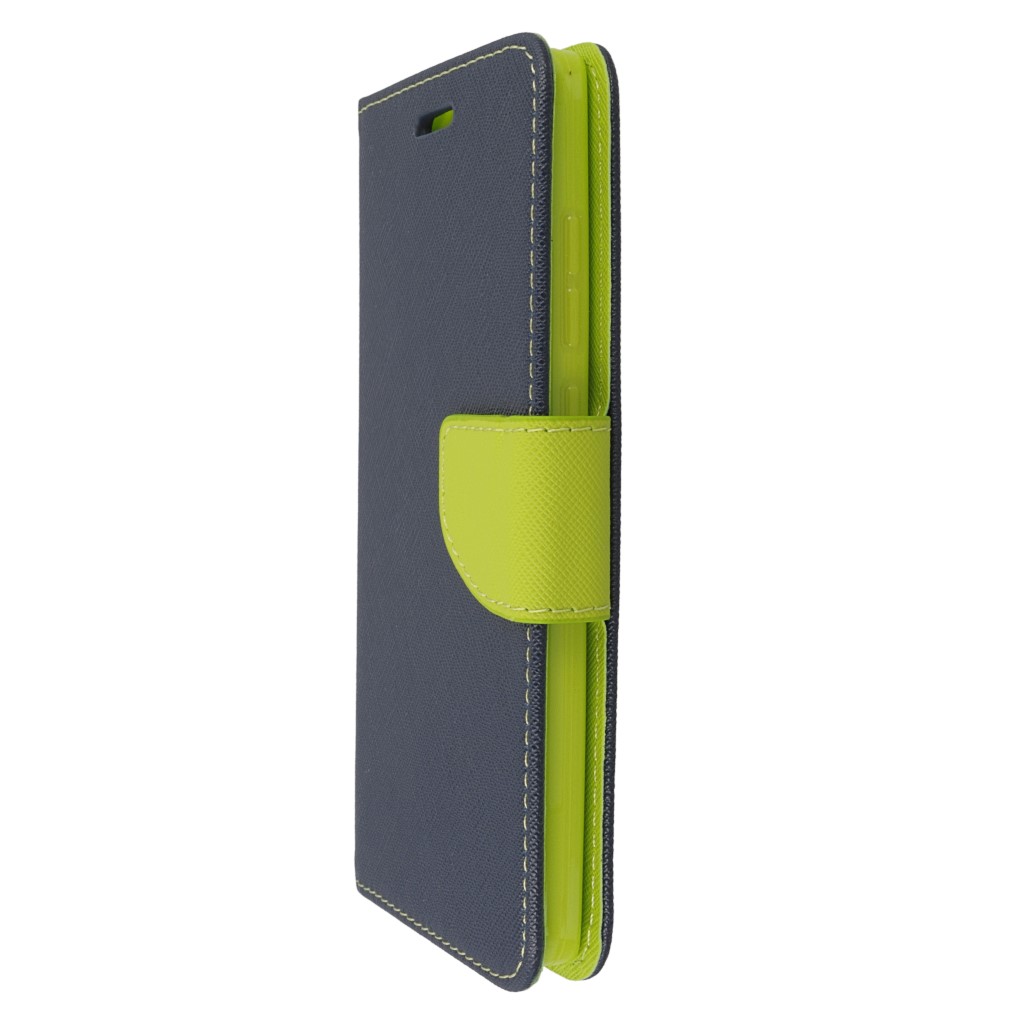 Pokrowiec etui z klapk na magnes Fancy Case granatowo-limonkowe Xiaomi Redmi Note 4X / 6