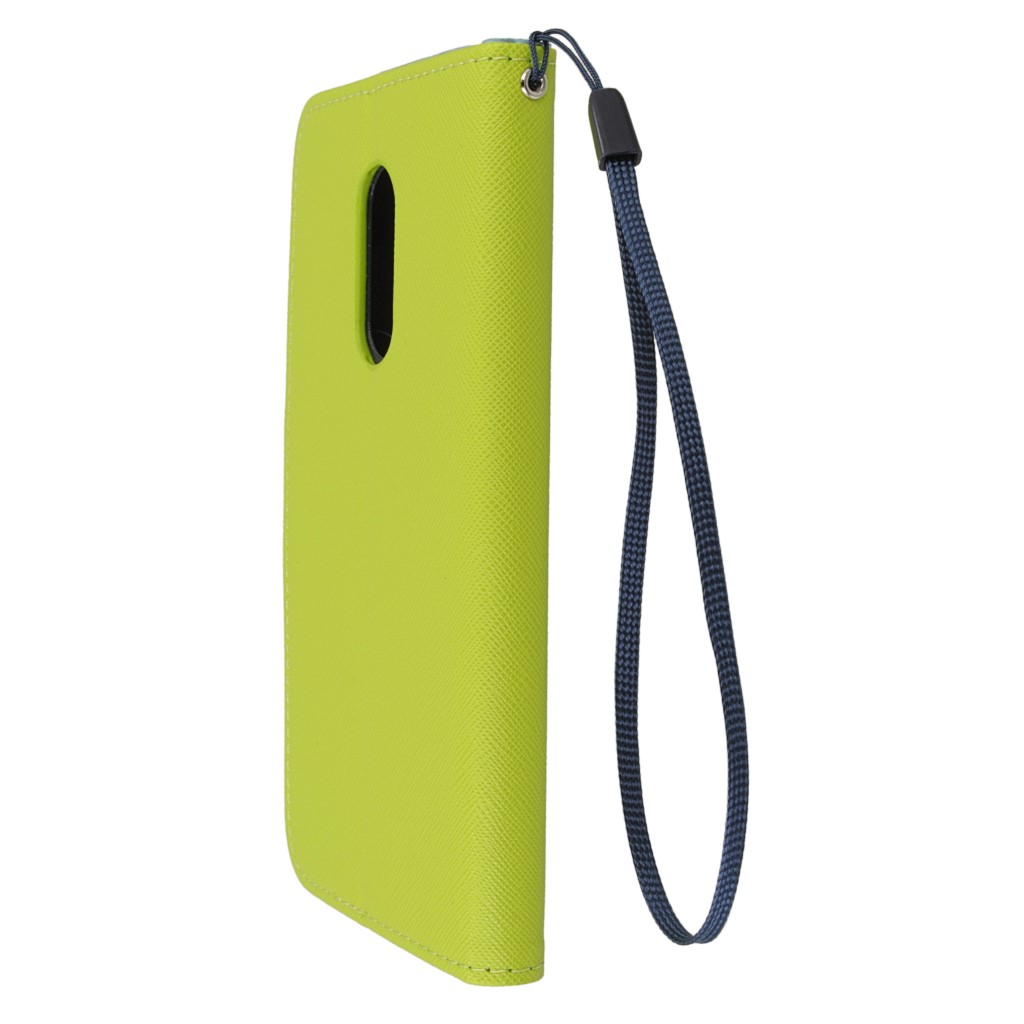 Pokrowiec etui z klapk na magnes Fancy Case limonkowo-granatowe Xiaomi Redmi Note 4X / 6