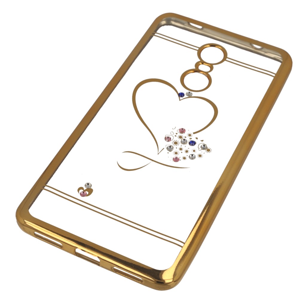 Pokrowiec etui silikonowe Diamond Serce zote Xiaomi Redmi Note 4X
