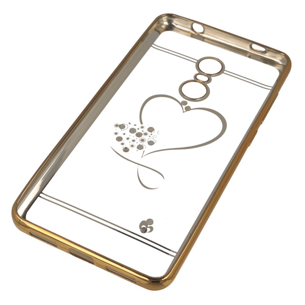 Pokrowiec etui silikonowe Diamond Serce zote Xiaomi Redmi Note 4X / 3