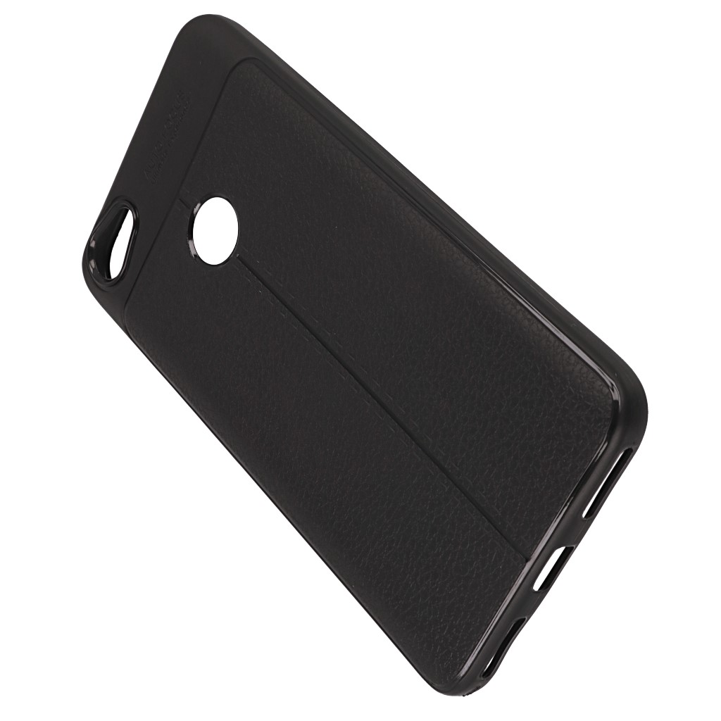 Pokrowiec etui imitacja skry Lux Case Skin czarne Xiaomi Redmi Note 5A Prime / 7