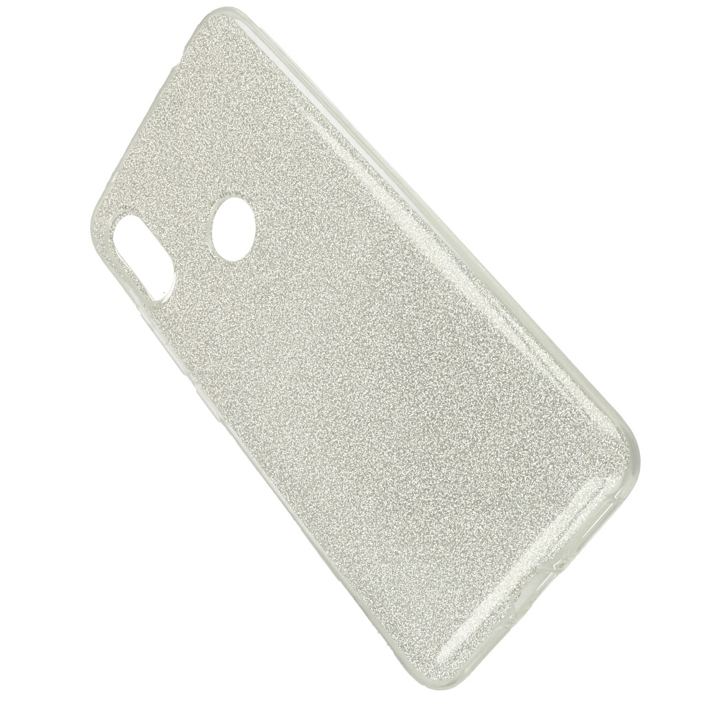 Pokrowiec etui z brokatem Bling Ombre srebrne Xiaomi Redmi Note 6 Pro / 2