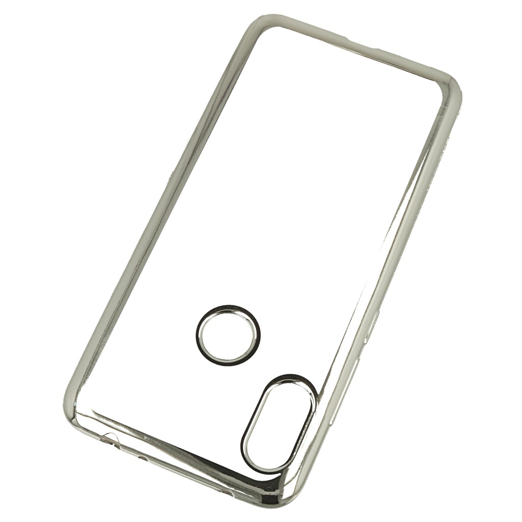 Pokrowiec etui elowe Ultracienkie z ramk srebrne Xiaomi Redmi Note 6 Pro / 2