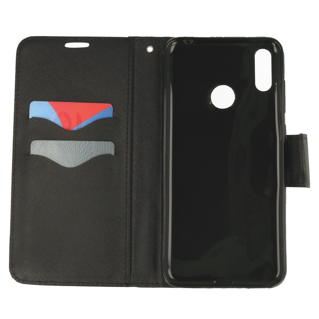 Pokrowiec etui z klapk na magnes Fancy Case czarne Xiaomi Redmi 7 / 3