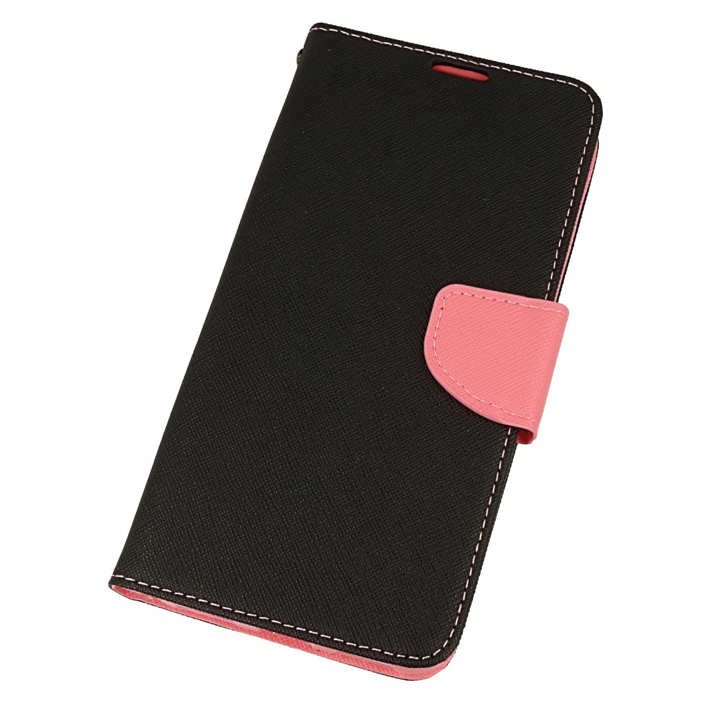 Pokrowiec etui z klapk na magnes Fancy Case czarno-rowe Xiaomi Redmi 7 / 2
