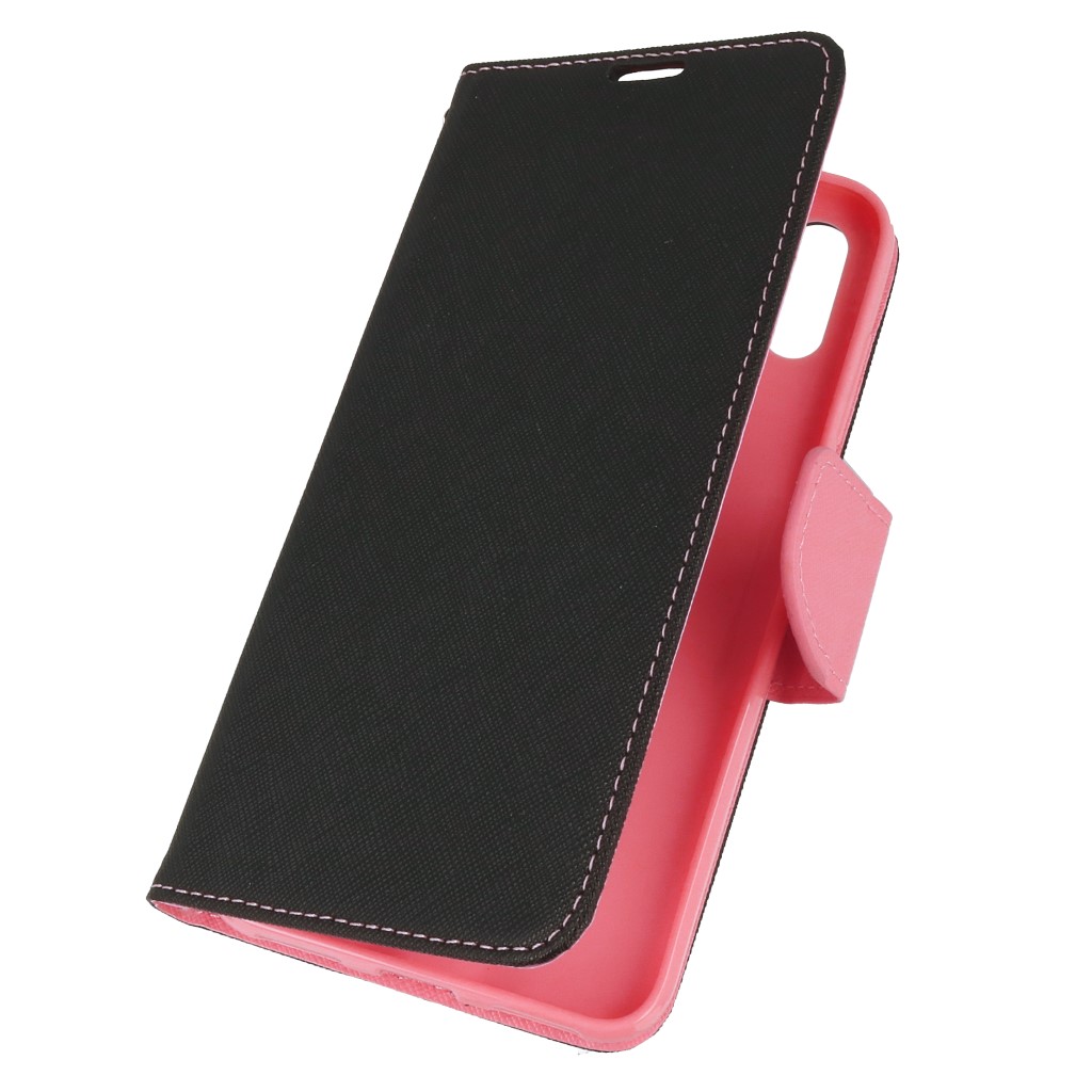 Pokrowiec etui z klapk na magnes Fancy Case czarno-rowe Xiaomi Redmi S2