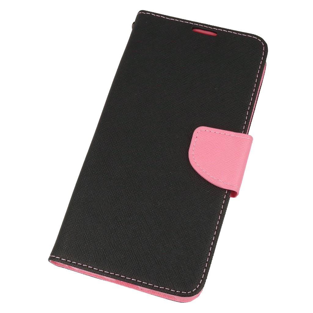 Pokrowiec etui z klapk na magnes Fancy Case czarno-rowe Xiaomi Redmi S2 / 2