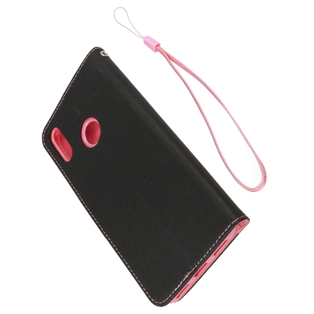 Pokrowiec etui z klapk na magnes Fancy Case czarno-rowe Xiaomi Redmi S2 / 6