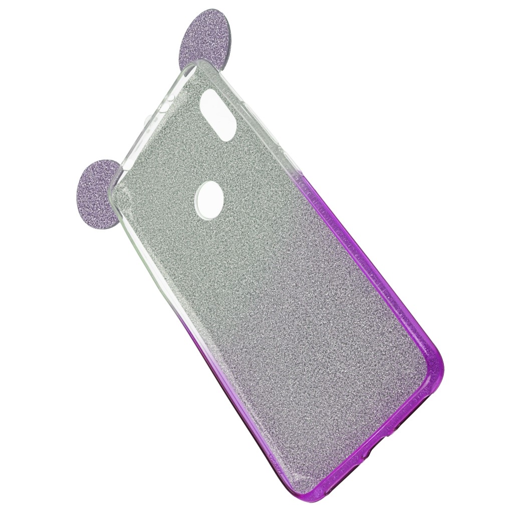 Pokrowiec back case brokatowa Myszka fioletowy Xiaomi Redmi S2 / 4