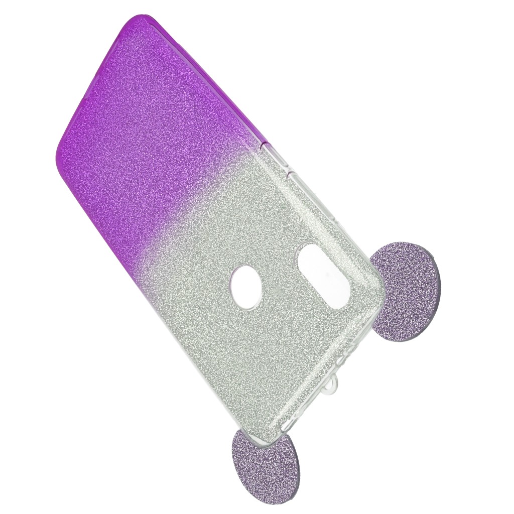 Pokrowiec back case brokatowa Myszka fioletowy Xiaomi Redmi S2 / 5