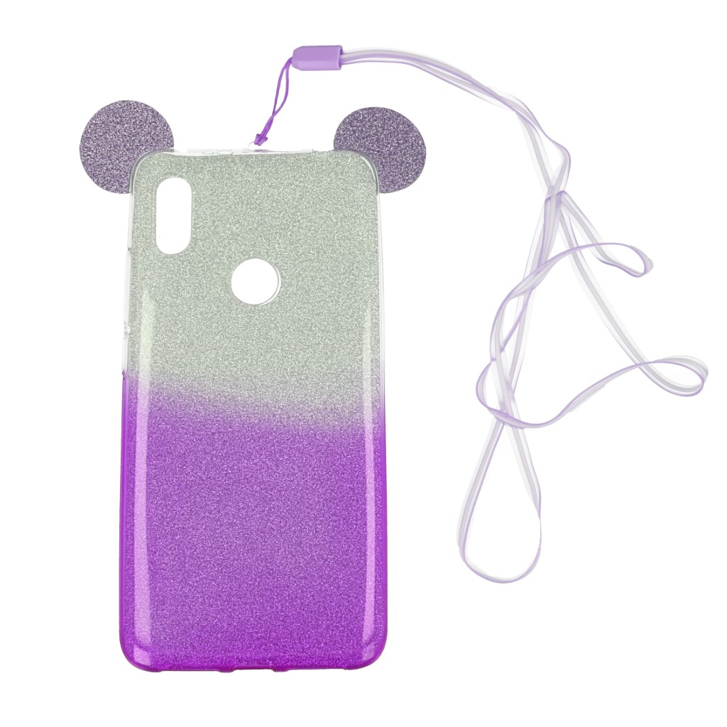 Pokrowiec back case brokatowa Myszka fioletowy Xiaomi Redmi S2 / 2