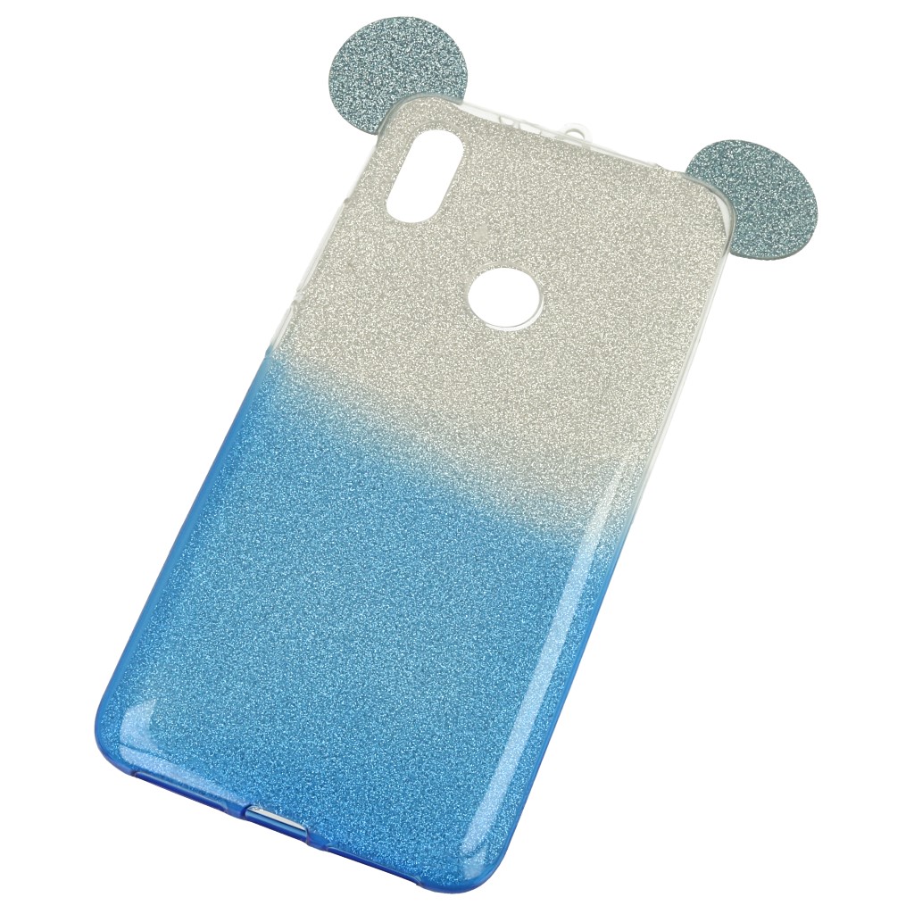 Pokrowiec back case brokatowa Myszka niebieski Xiaomi Redmi S2