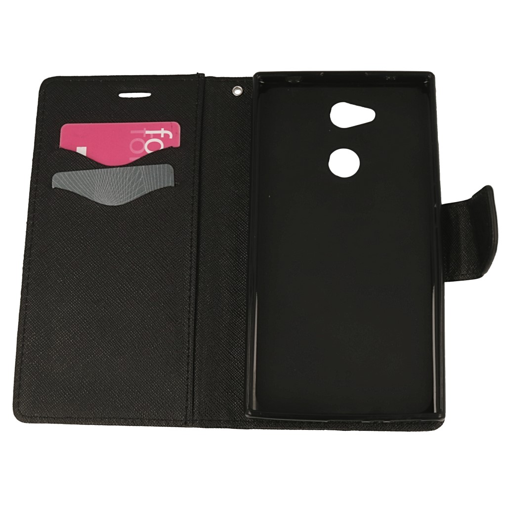 Pokrowiec etui z klapk� na magnes Fancy Case czarne SONY Xperia L2 / 2