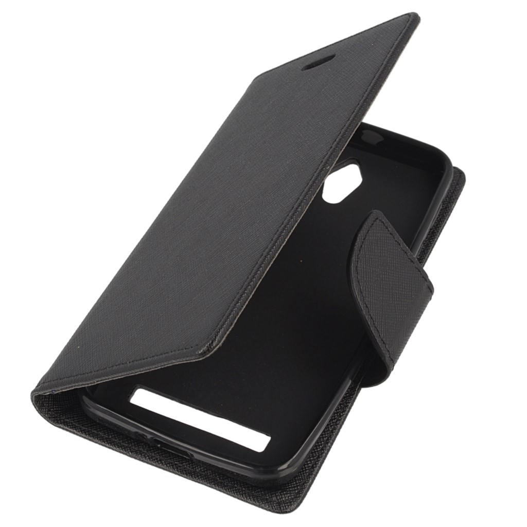 Pokrowiec etui z klapk na magnes Fancy Case czarne ASUS ZenFone C
