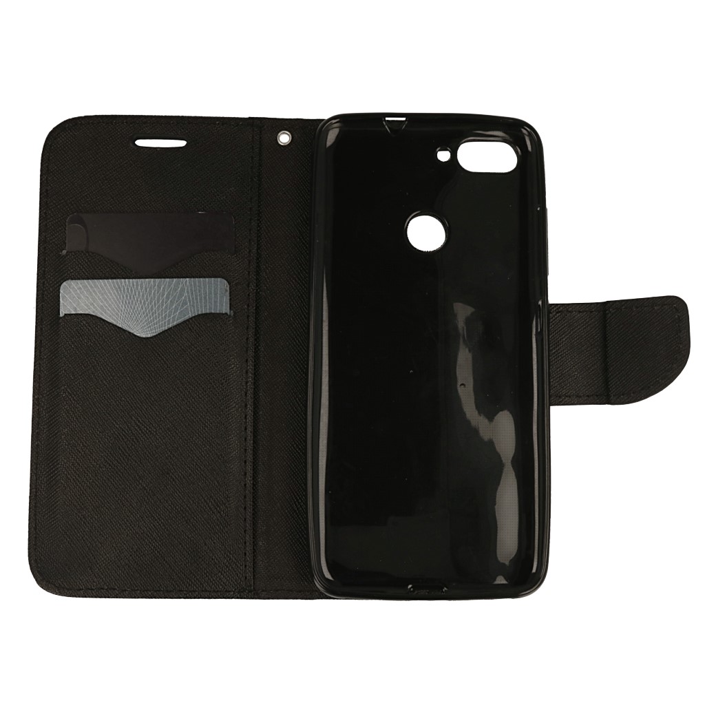 Pokrowiec etui z klapk na magnes Fancy Case czarne ASUS Zenfone Max Plus M1 / 2