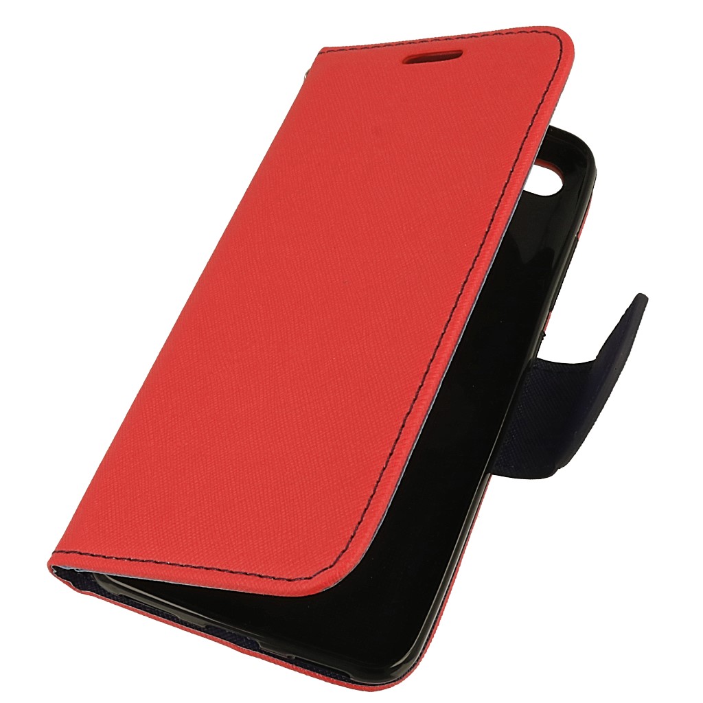 Pokrowiec etui z klapk na magnes Fancy Case czerwono-granatowe ASUS Zenfone Max Plus M1