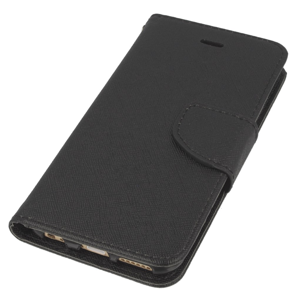 Pokrowiec etui z klapk na magnes Fancy Case czarne APPLE iPhone 6 / 2