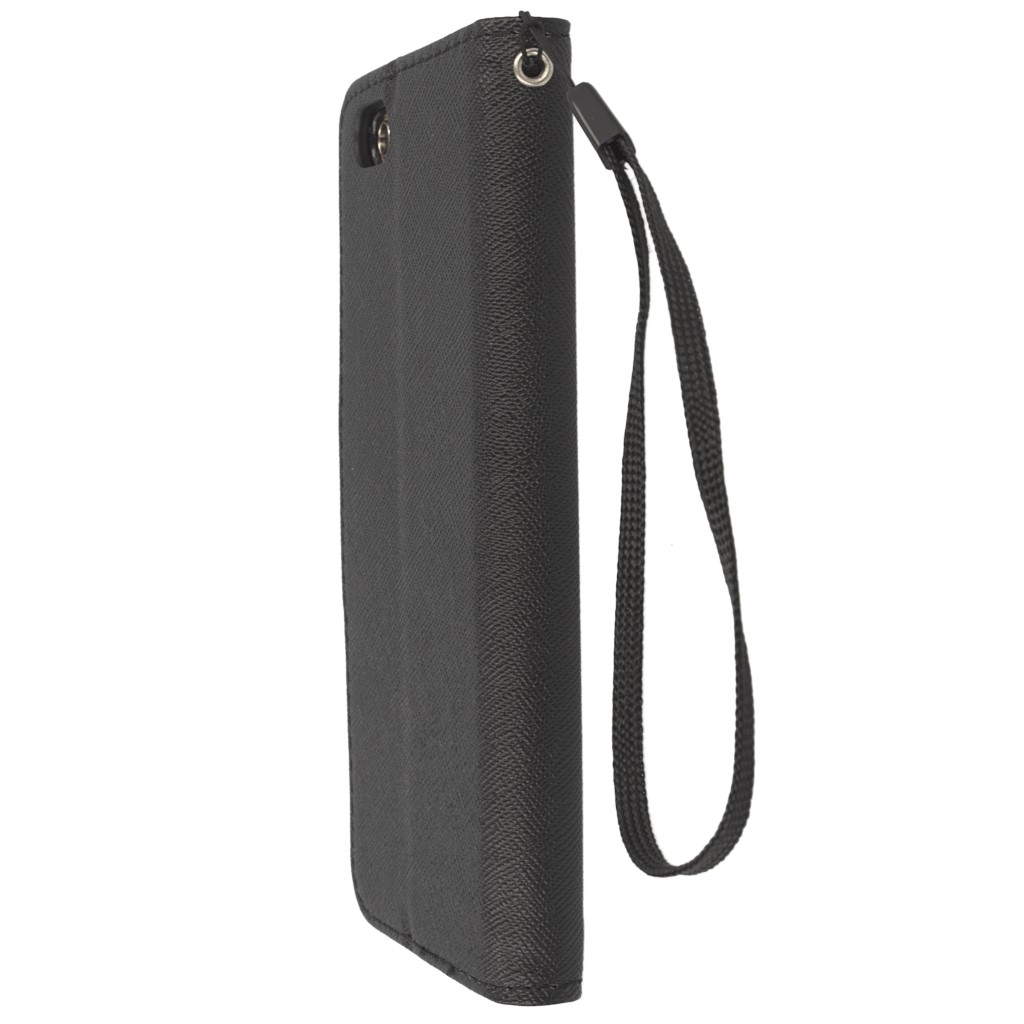 Pokrowiec etui z klapk na magnes Fancy Case czarne APPLE iPhone 6s / 7