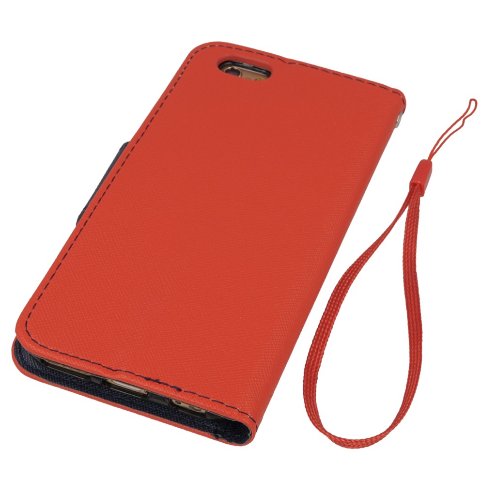 Pokrowiec etui z klapk na magnes Fancy Case czerwono-granatowe APPLE iPhone 6s / 4