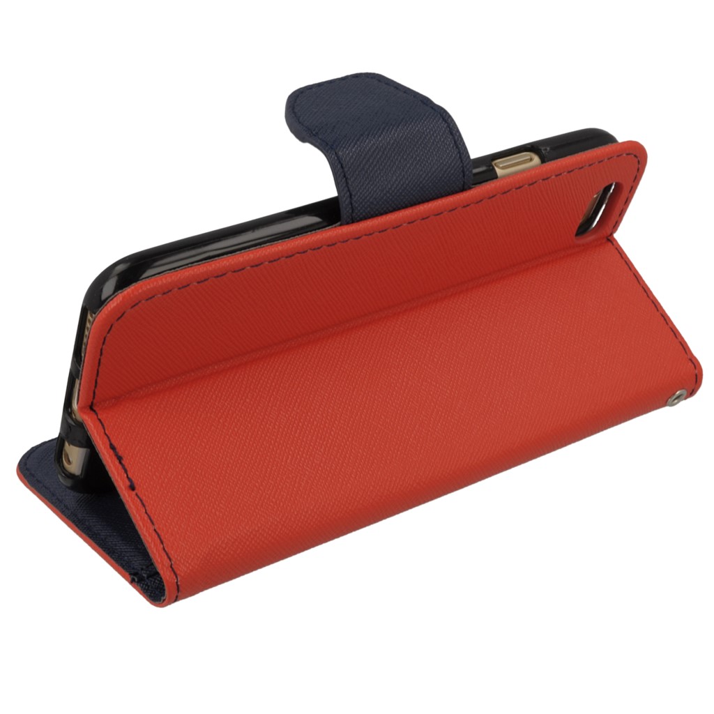 Pokrowiec etui z klapk na magnes Fancy Case czerwono-granatowe APPLE iPhone 6s / 9