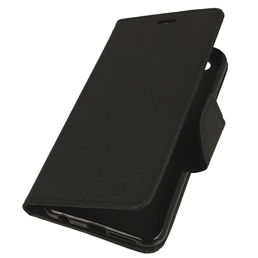Pokrowiec etui z klapk na magnes Fancy Case czarne ASUS Zenfone 4 ZE554KL