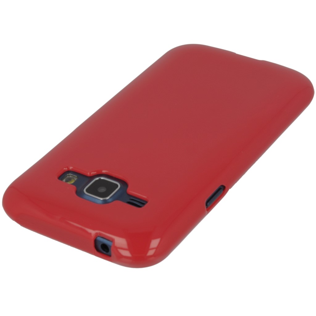 Pokrowiec silikonowe etui BACK CASE czerwone SAMSUNG Galaxy J1 / 2